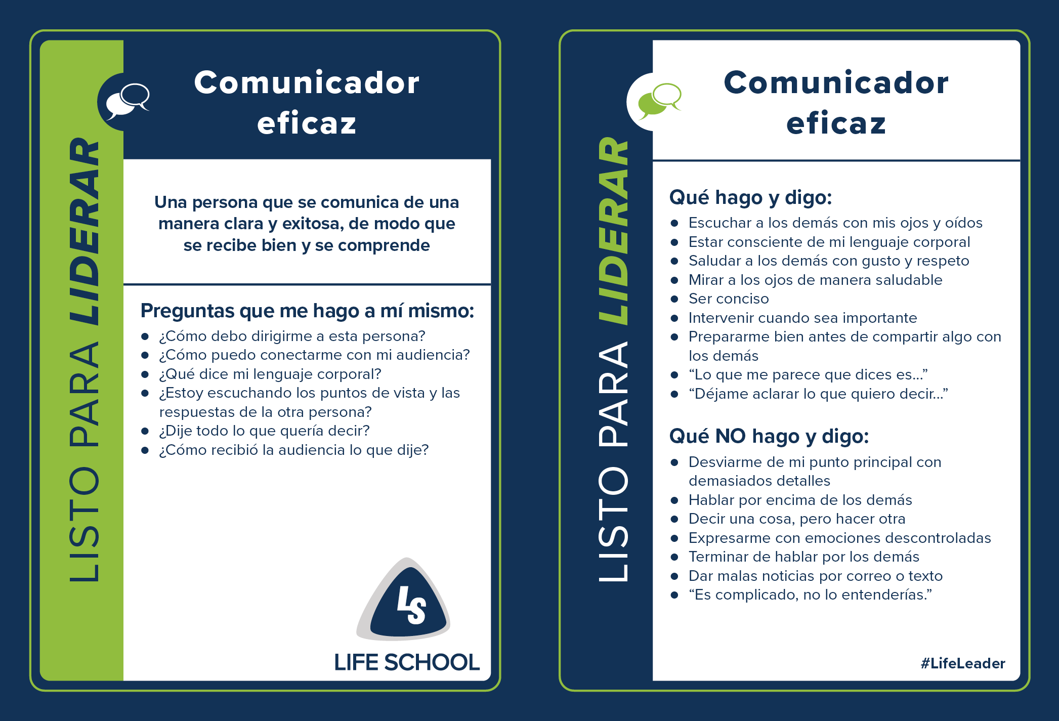 LL Action Card - Effective Communicator - Spanish